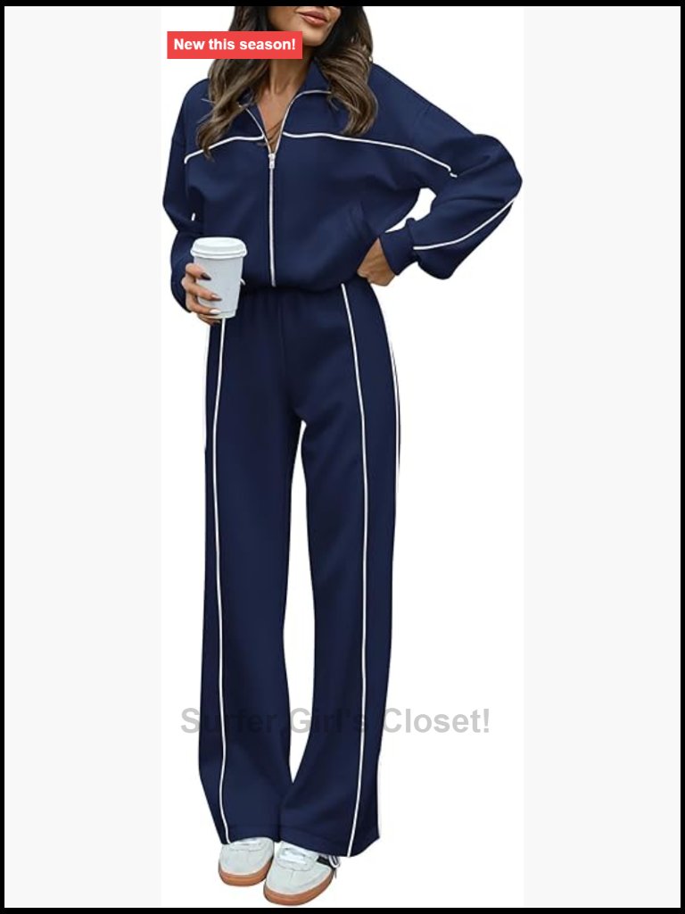 Two Piece Tracksuit - Zip Up Sweatshirt & Jogger Pants Set